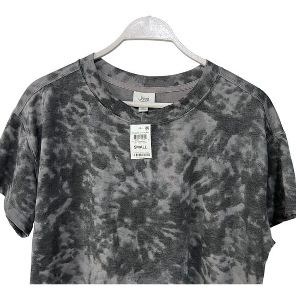 JENNI WOMENS SUPER SOFT PAJAMA T-SHIRT GREY SWIRL TIE-DYE SIZE SMALL NEW! - Picture 4 of 11